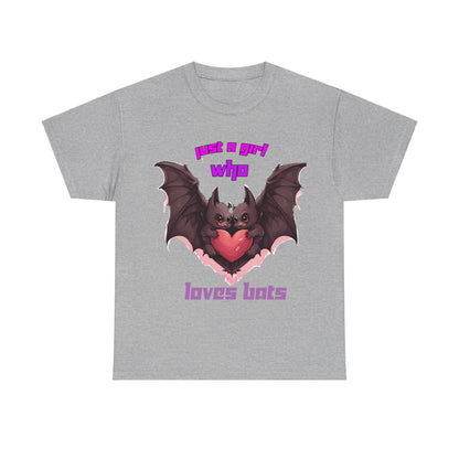 Just a Girl Who Loves Bats Unisex Heavy Cotton Tee