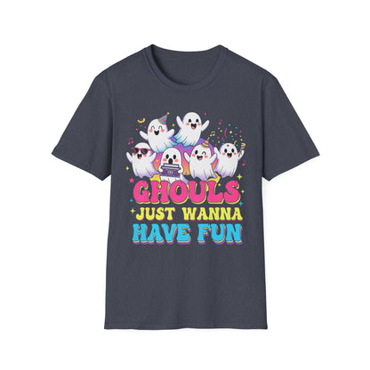 Ghoulish Fun T-Shirt, Ghost Theme Tee, Unisex Halloween Shirt, Cute Spooky Apparel, Fun Costume Idea, Party Outfit