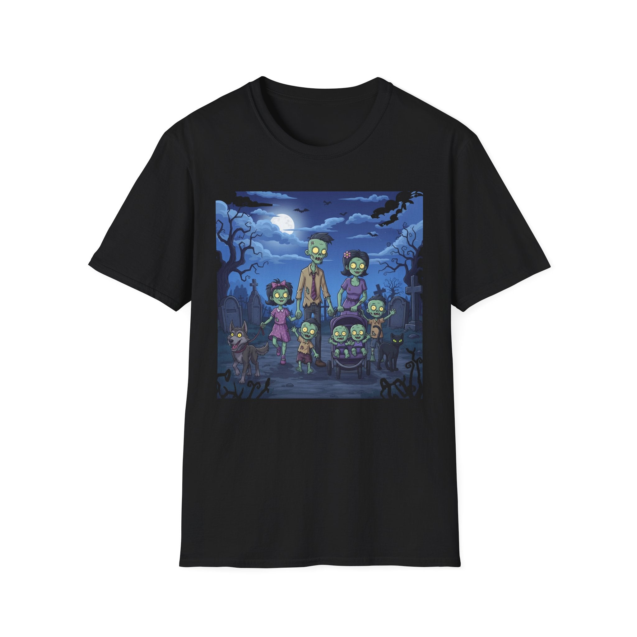Zombie Family Halloween T-Shirt, Unisex Softstyle Tee for Men & Women, Funny Halloween Gift, Spooky Costume Top, Perfect for Halloween [...]