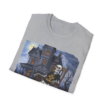 Just Waiting For Halloween Graphic Tee, Unisex Softstyle T-Shirt, Spooky Season Outfit, Perfect for Halloween Parties, Autumn Vibes, Casual Wear