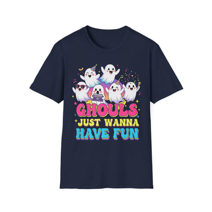 Ghoulish Fun T-Shirt, Ghost Theme Tee, Unisex Halloween Shirt, Cute Spooky Apparel, Fun Costume Idea, Party Outfit