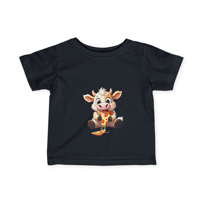 Cute Pizza Cow Design Infant Tee - Fun and Playful Baby Shirt