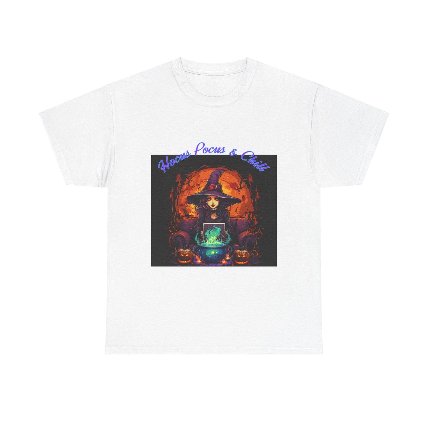 Hocus Pocus & Chill Unisex Heavy Cotton Tee - Perfect for Halloween Celebrations