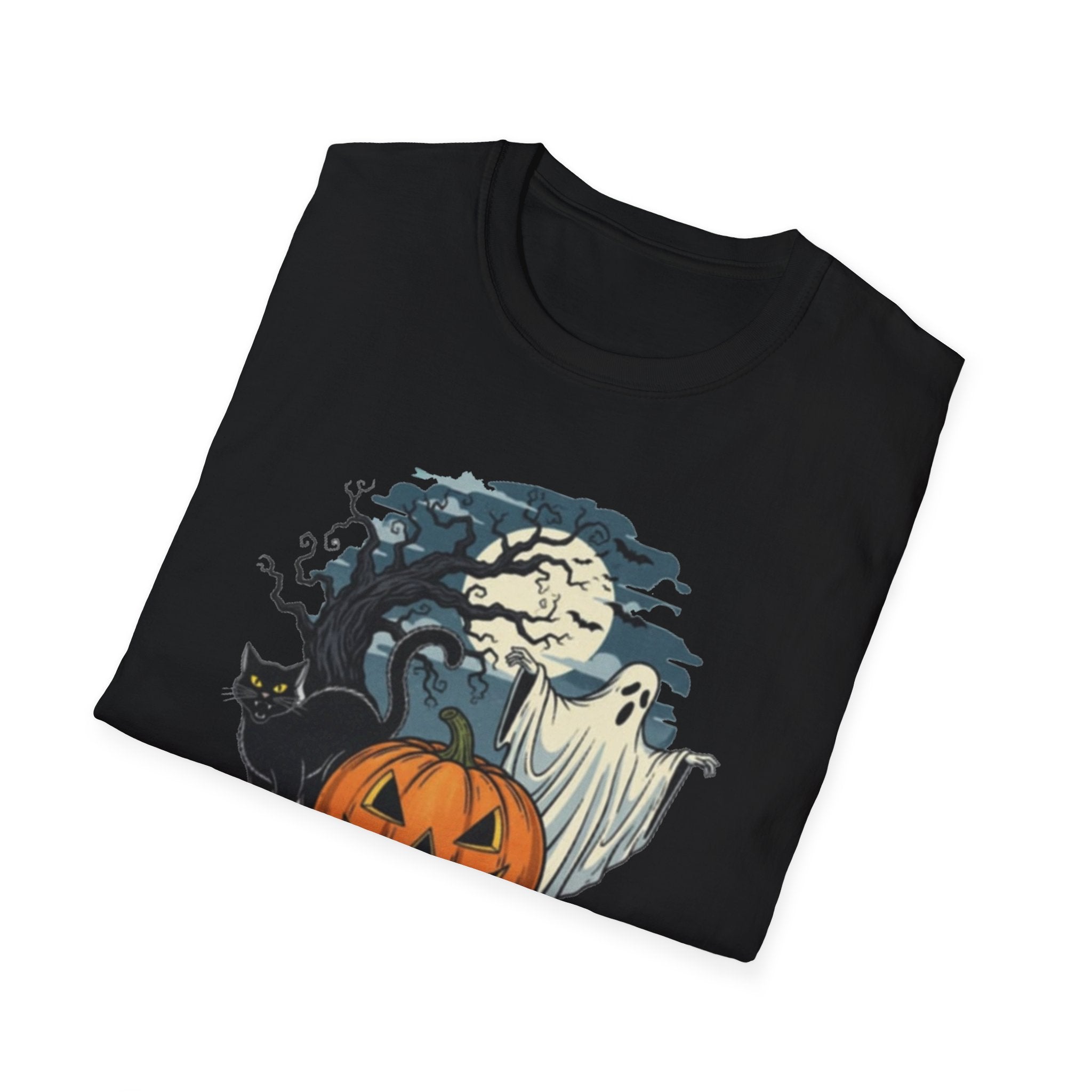 Halloween Graphic T-Shirt, Spooky Tee, Unisex Casual Wear, Fall Apparel, Ghost Pumpkin Shirt, Halloween Costume Top