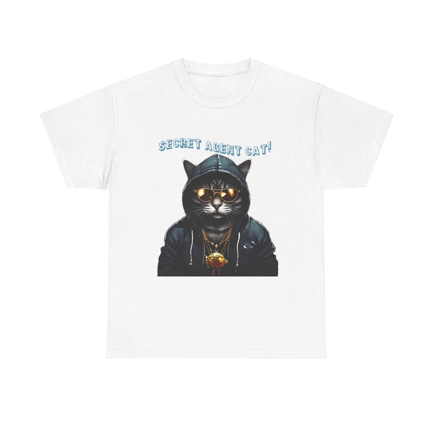 Secret Agent Cat Unisex Heavy Cotton Tee