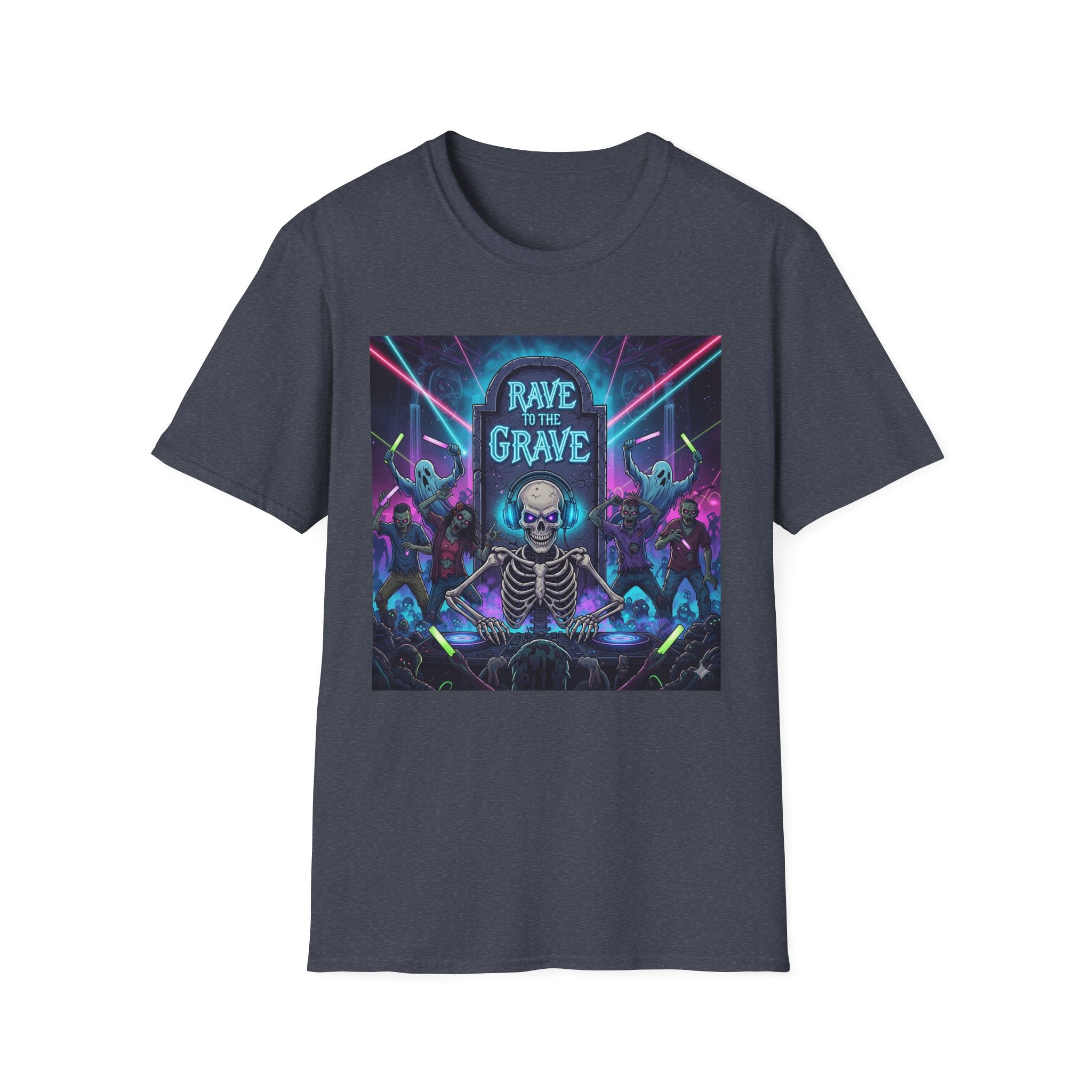Rave to the Grave T-Shirt | Unisex Graphic Tee, Festival Wear, Halloween Costume, Edgy Apparel, Music Lovers