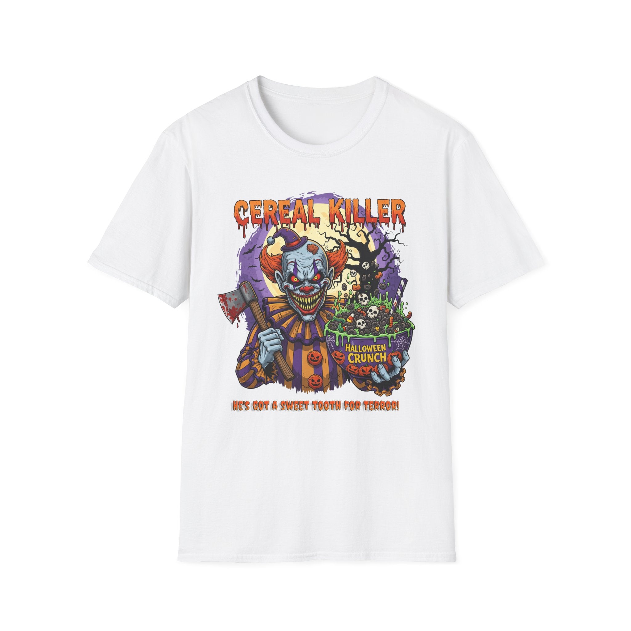 Cereal Killer T-Shirt, Unisex Halloween Shirt, Spooky Graphic Tee, Fun Costume Top, Gag Gift for Halloween, Horror Theme Apparel