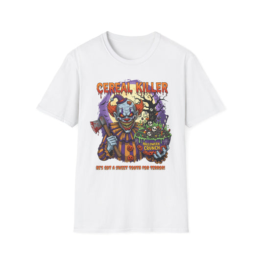 Cereal Killer T-Shirt, Unisex Halloween Shirt, Spooky Graphic Tee, Fun Costume Top, Gag Gift for Halloween, Horror Theme Apparel
