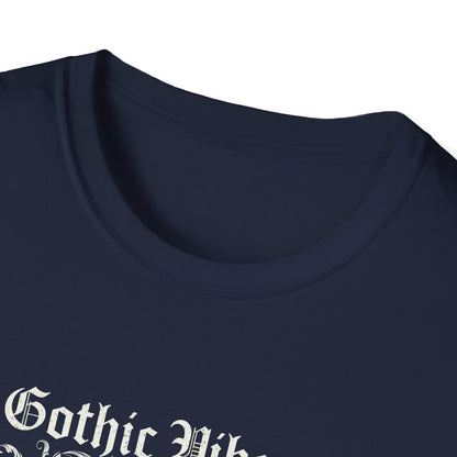 Gothic Vibes T-Shirt, Unisex Softstyle Tee for Alternative Style, Dark Aesthetic Apparel, Great for Festivals and Halloween