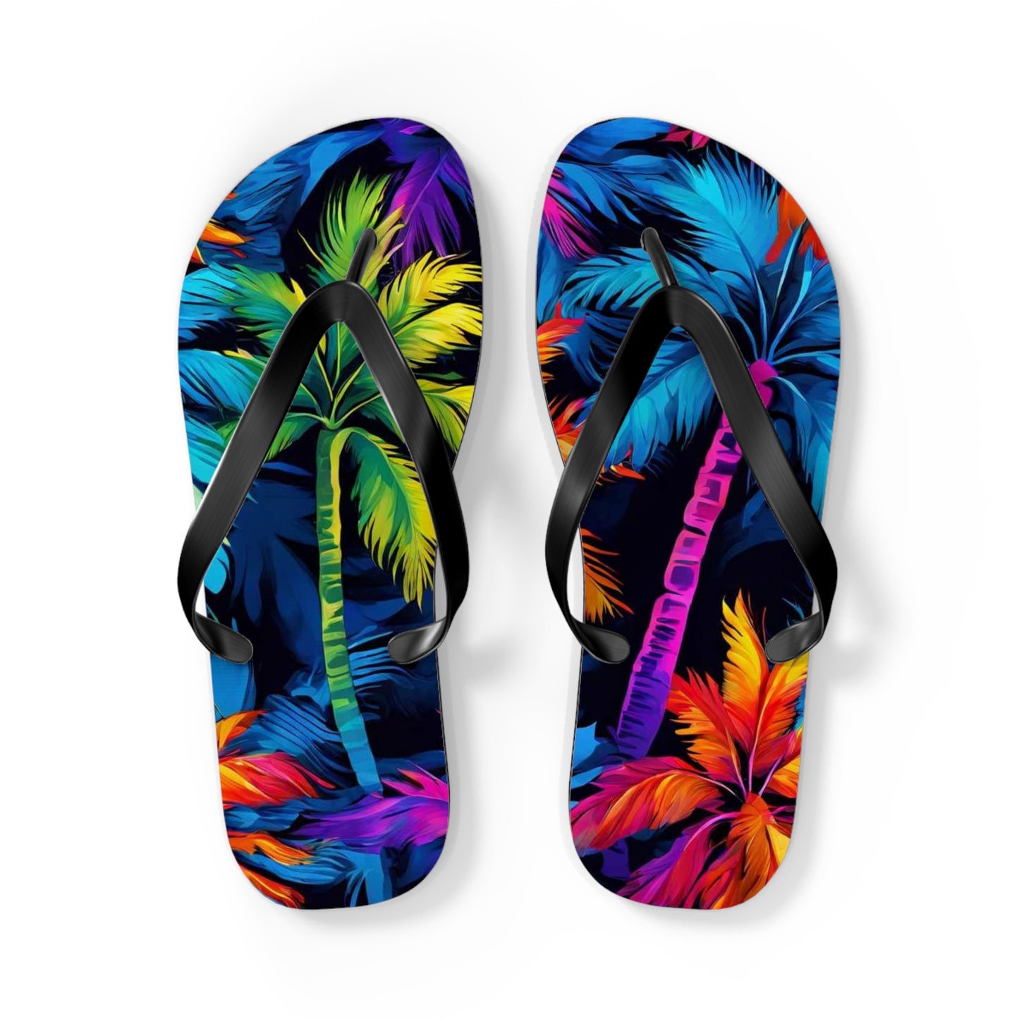 Dark Palm Flip Flops