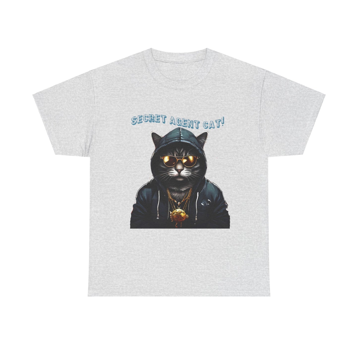 Secret Agent Cat Unisex Heavy Cotton Tee