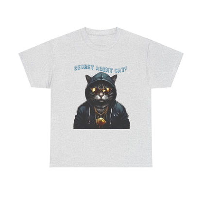 Secret Agent Cat Unisex Heavy Cotton Tee