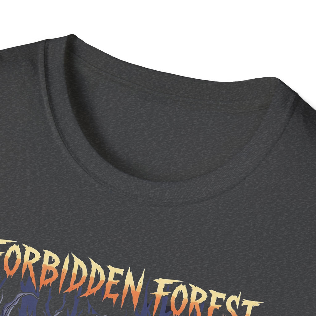 Forbidden Forest Graphic T-Shirt for Nature Lovers & Mystical Vibes, Gift for Halloween, Casual Wear, Adventure Tee, Unique Design