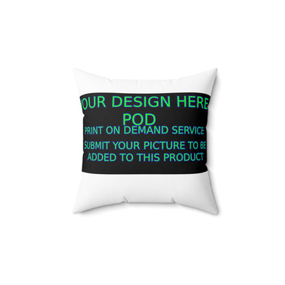 Customizable Spun Polyester Square Pillow - Personalize Your Design