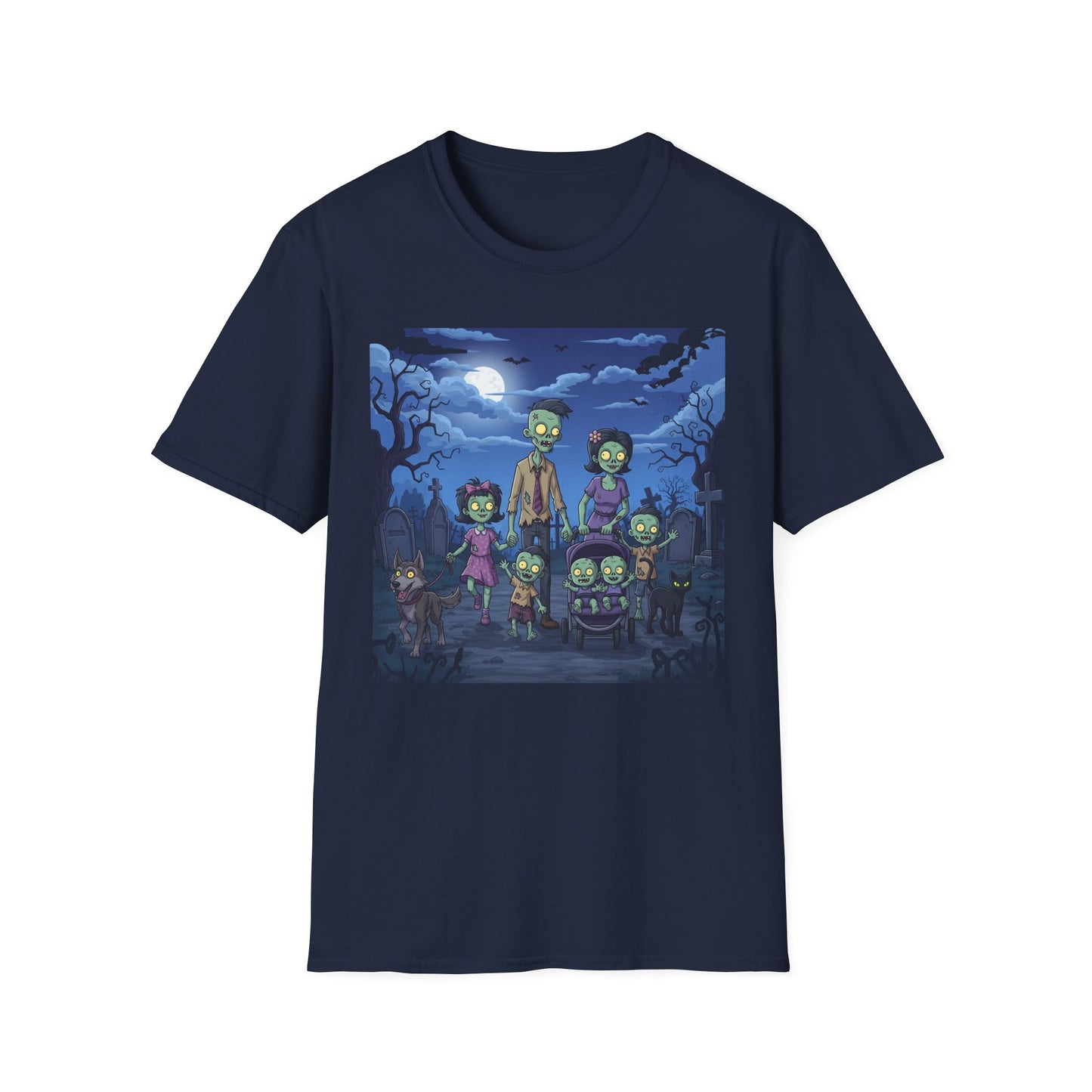 Zombie Family Halloween T-Shirt, Unisex Softstyle Tee for Men & Women, Funny Halloween Gift, Spooky Costume Top, Perfect for Halloween [...]