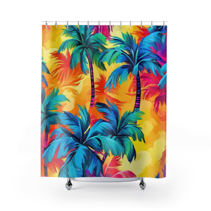 Rainbow Palm Shower Curtains