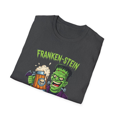 Franken-stein Beer T-Shirt, Spooky Halloween Apparel, Unisex Graphic Tee, Monster Mash Party Shirt, Halloween Costume Top, Beer Lover Gift