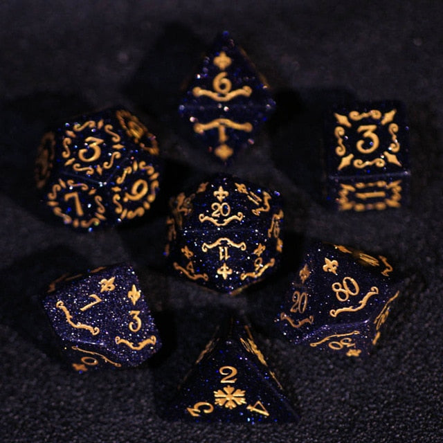 Blue sandstone DnD dice COC running ball dice