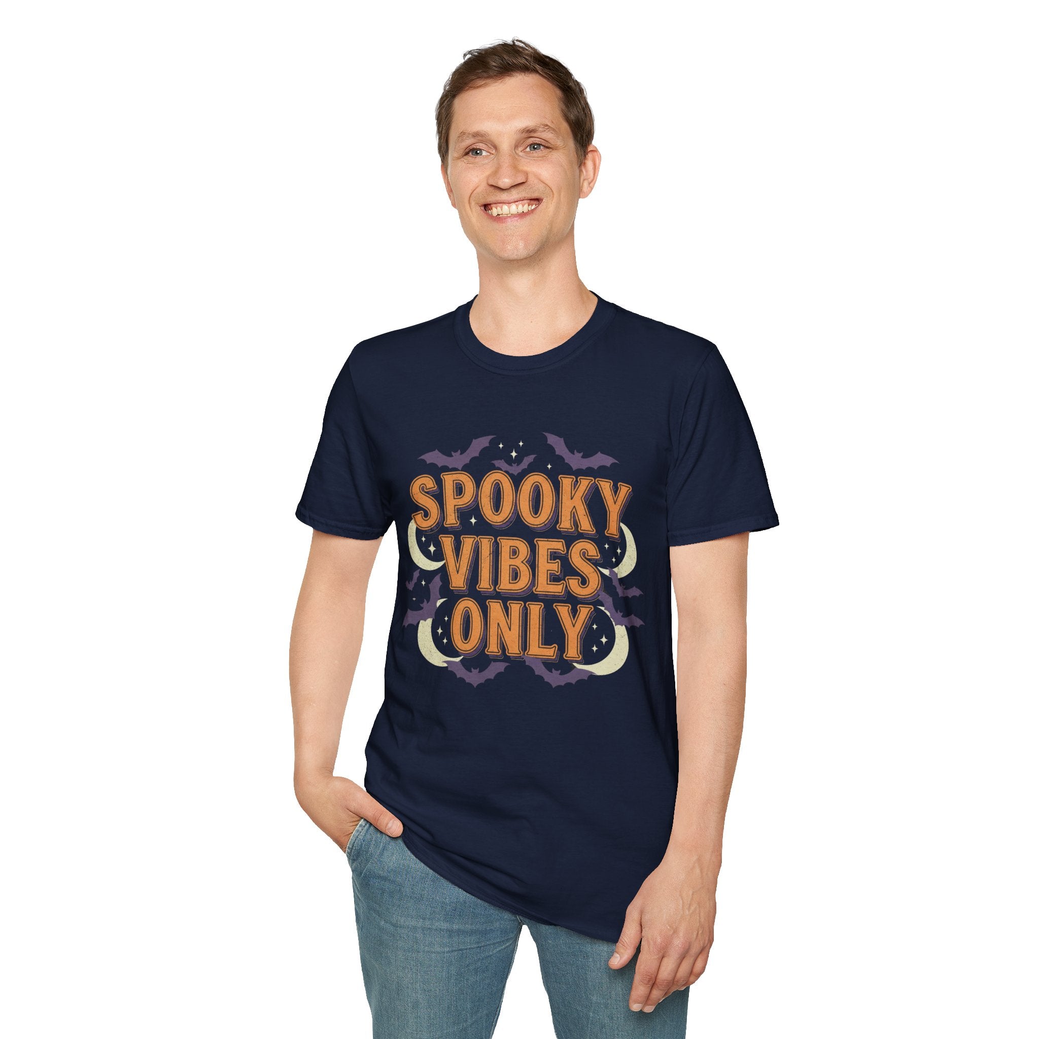 Spooky Vibes Only Unisex Softstyle T-Shirt | Halloween Tee, Autumn Apparel, Gift for Her, Unisex Shirt, Casual Wear, Spooky Season Fashion