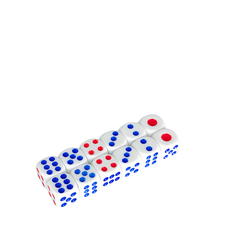 Red and blue dot ordinary dice