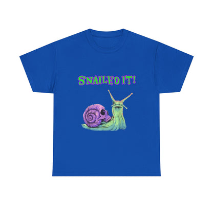 "Snailed It!" Unisex Heavy Cotton Tee - Slow & Steady Sass for Professional Weirdos