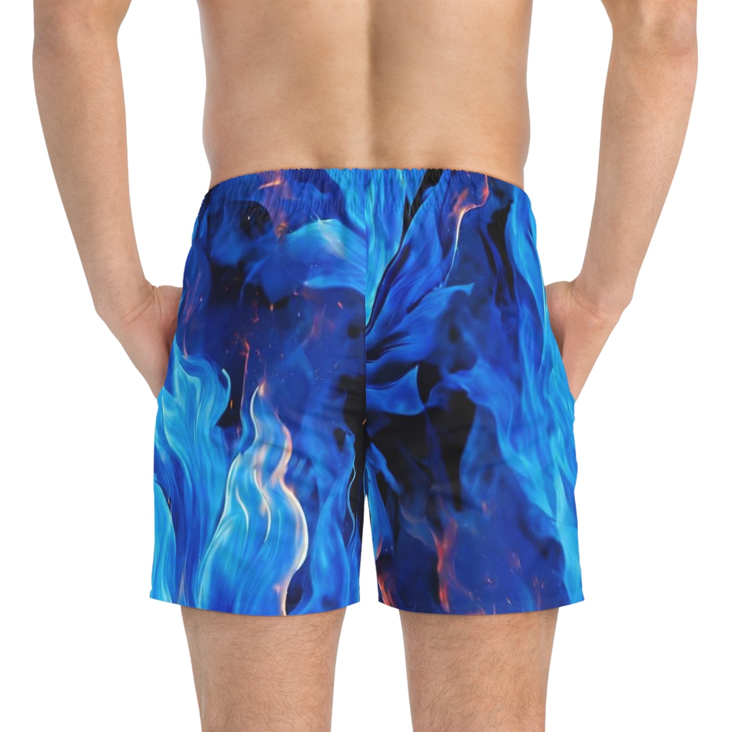 Blue Fire Swim Trunks (AOP)