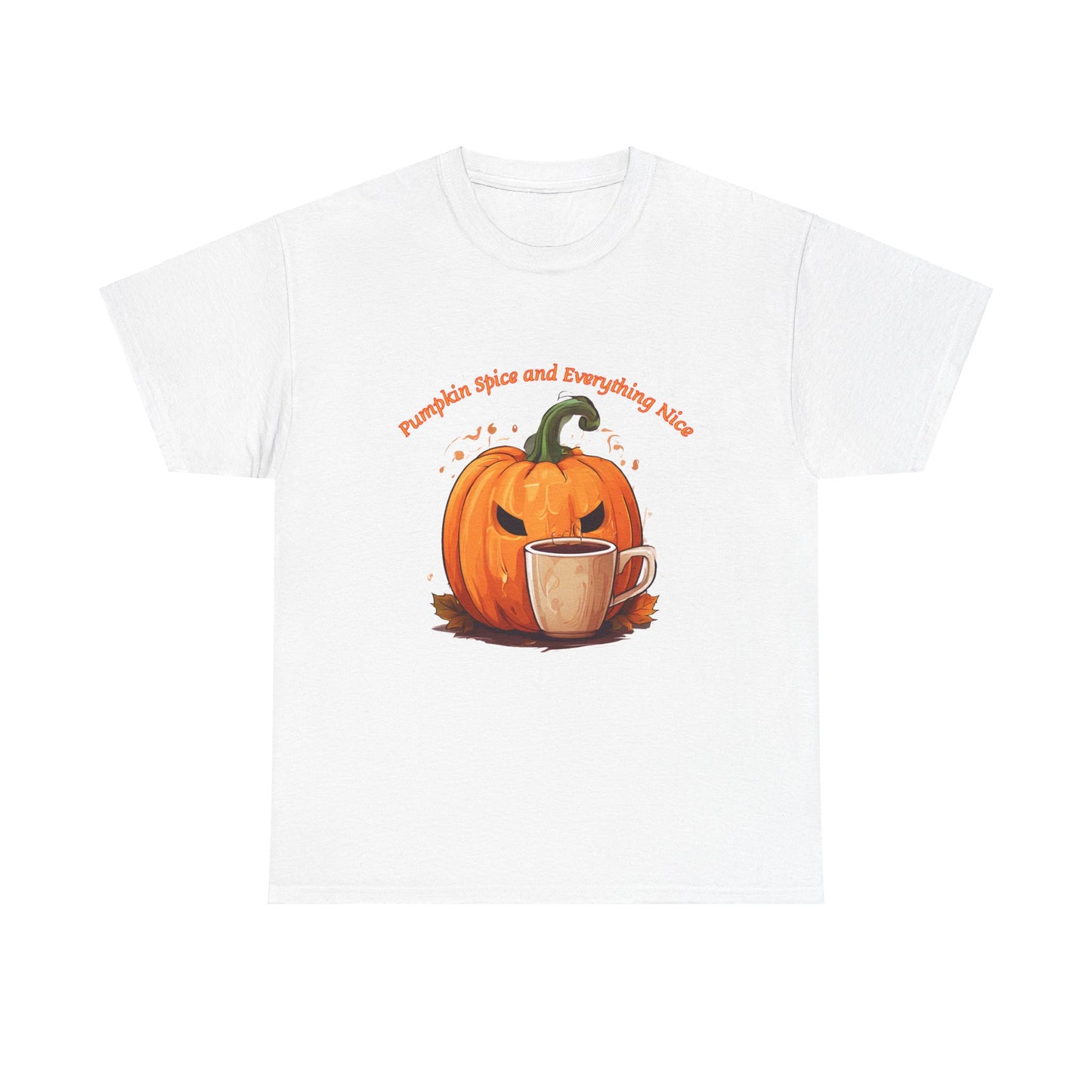 Pumpkin Spice Unisex Heavy Cotton Tee - Fall Vibes & Cozy Halloween Shirt