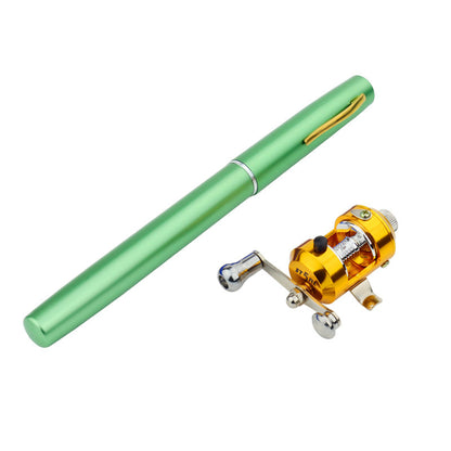 Genuine mini ice fishing pen pole fishing rod fishing rod with drum set, small sea pole portable fishing rod.