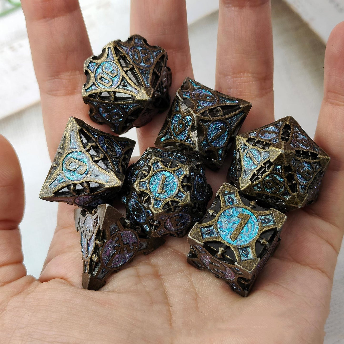 Metal Dice Solid Set Desktop Game