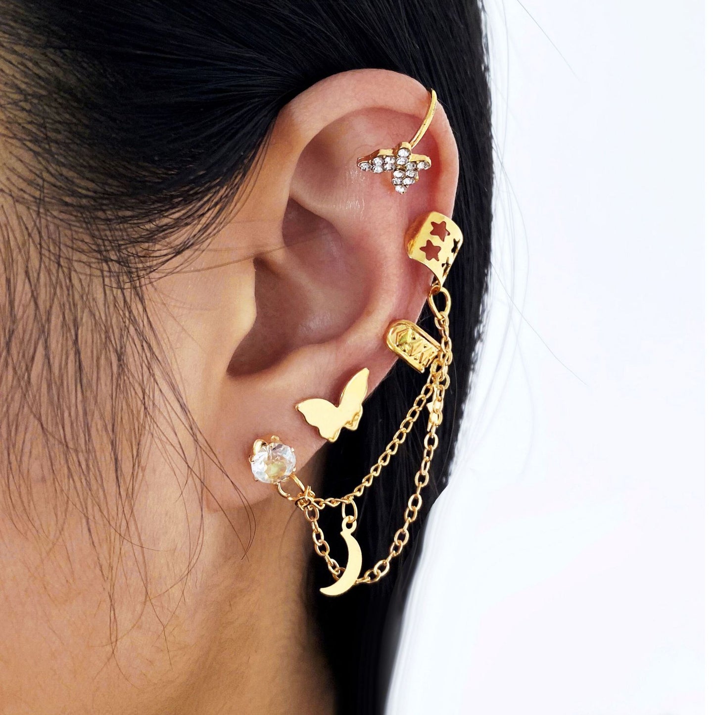 Creative Simple Non-pierced Ear Clip Five-piece Set