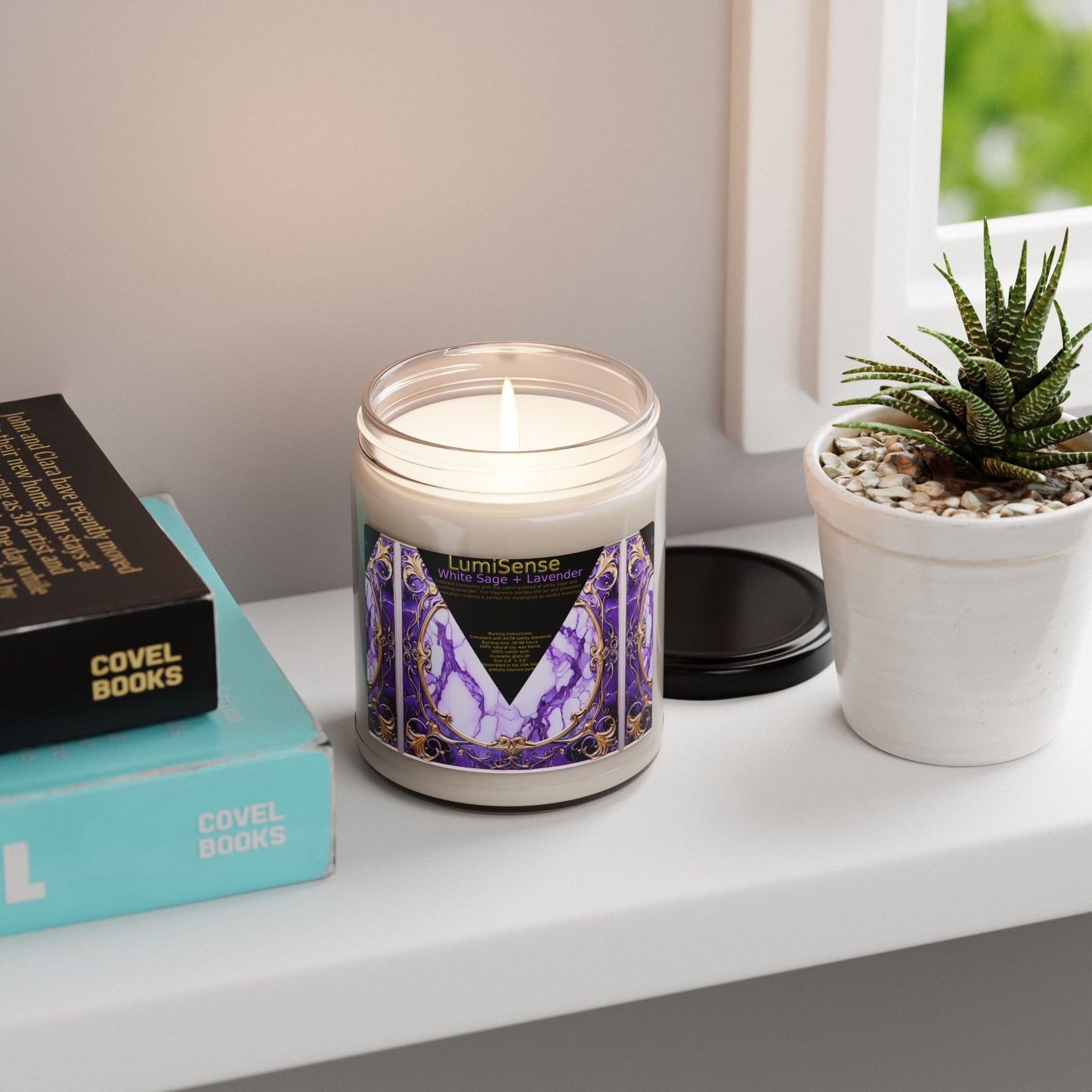 LumiSense White Sage + Lavender Soy Candle - 9oz Aromatherapy Relaxation