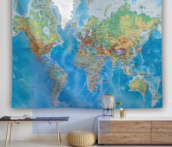 World map tapestry