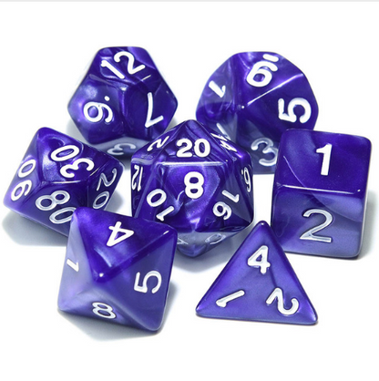 7 sets of multi faced digital dice.