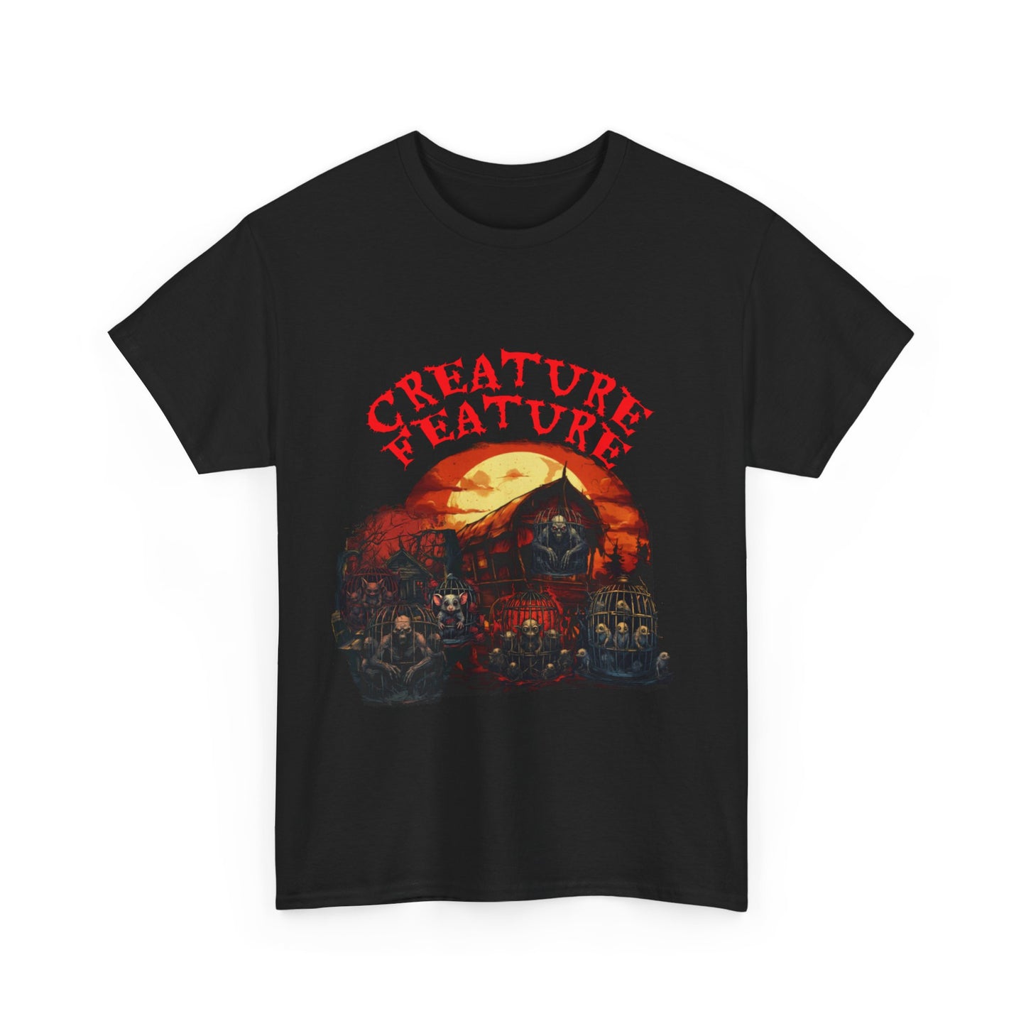 Creature Feature Unisex Heavy Cotton Tee - Spooky Halloween Shirt