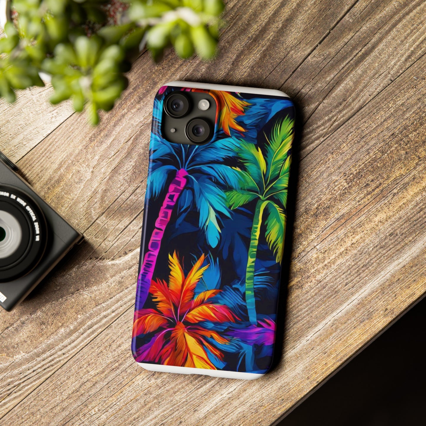 Dark Palm Slim Phone Cases