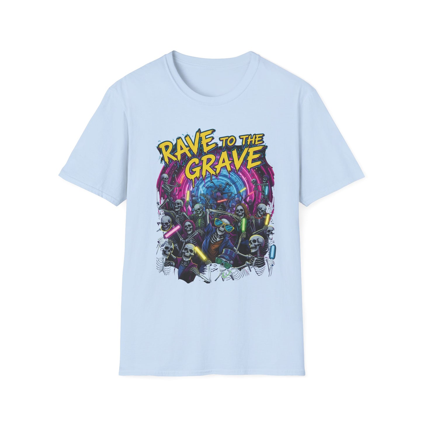 Rave to the Grave Unisex T-Shirt | Festival Wear, Halloween Costume, Gift for Party Lovers, Music Festival Tee, Graphic Shirt