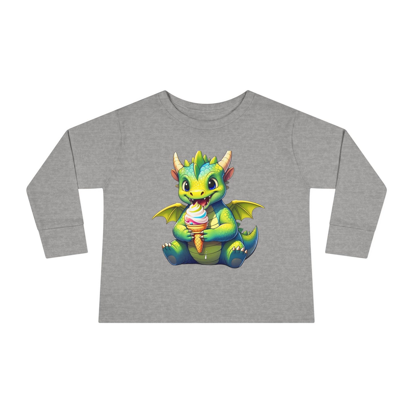 Cute Dragon Toddler Long Sleeve Tee - Perfect for Kids' Birthdays & Playtime