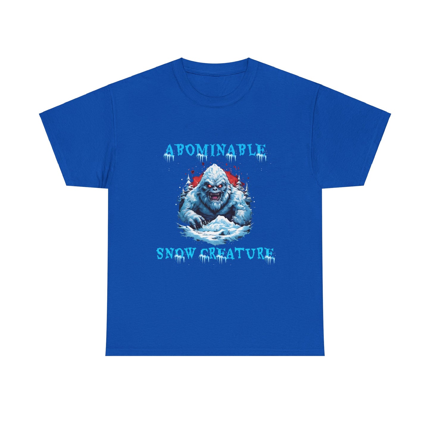 Unisex Heavy Cotton Tee - Abominable Snow Creature Graphic Tee