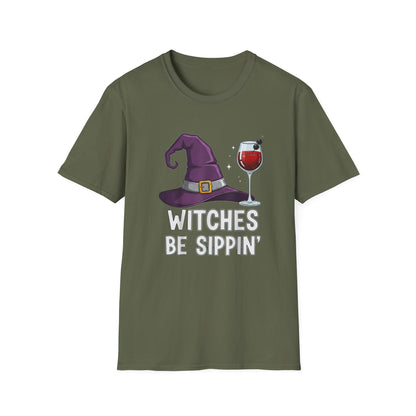 Witches Be Sippin' Unisex Softstyle T-Shirt | Spooky Season Tee, Halloween Gift, Witchy Apparel, Casual Wear, Festival Shirt