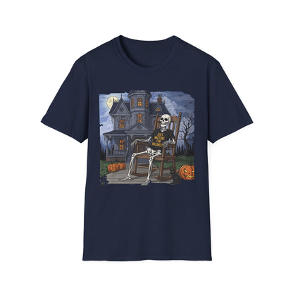 Just Waiting For Halloween Graphic Tee, Unisex Softstyle T-Shirt, Spooky Season Outfit, Perfect for Halloween Parties, Autumn Vibes, Casual Wear