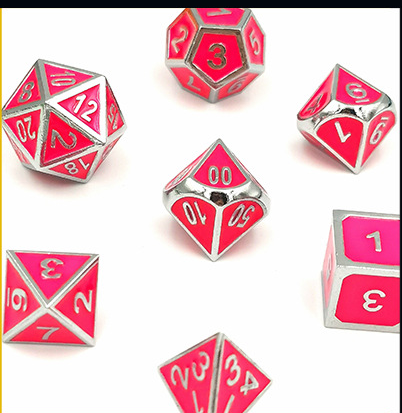 Luminous metal faceted dice