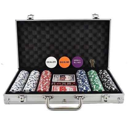 Chips, Dice Style, Poker Suit, Aluminum Box