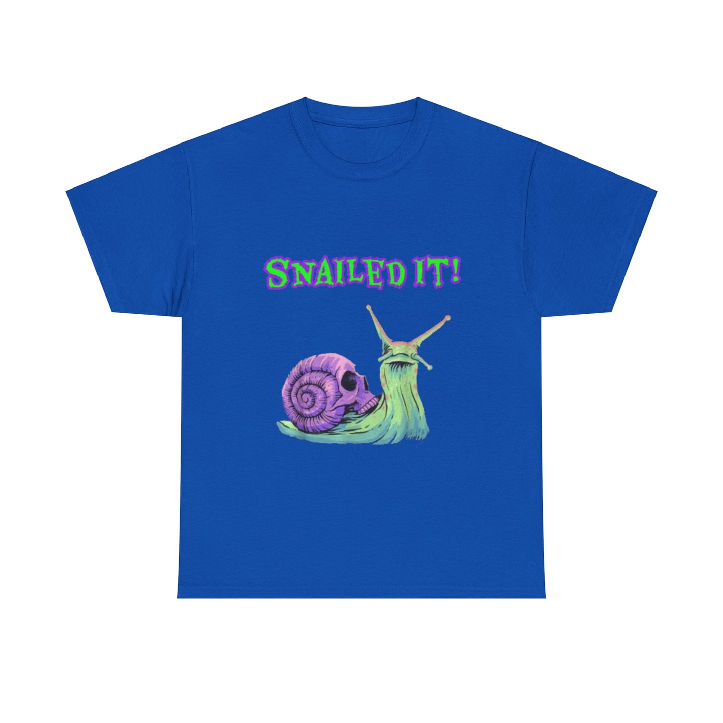 Snail Themed Unisex Heavy Cotton Tee - "Snailed It!" T-Shirt for Fun Loving Individuals