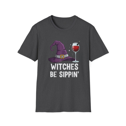 Witches Be Sippin' Unisex Softstyle T-Shirt | Spooky Season Tee, Halloween Gift, Witchy Apparel, Casual Wear, Festival Shirt