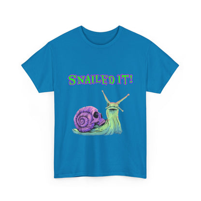 "Snailed It!" Unisex Heavy Cotton Tee - Slow & Steady Sass for Professional Weirdos