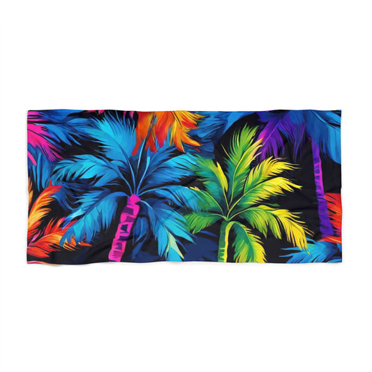 Dark Palm Beach Towel