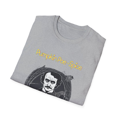 Pumpkin Poe-Spice Unisex Softstyle T-Shirt, Autumn Tee, Edgar Allan Poe Fans, Halloween Gift, Cozy Fall Apparel, Literary T-Shirt