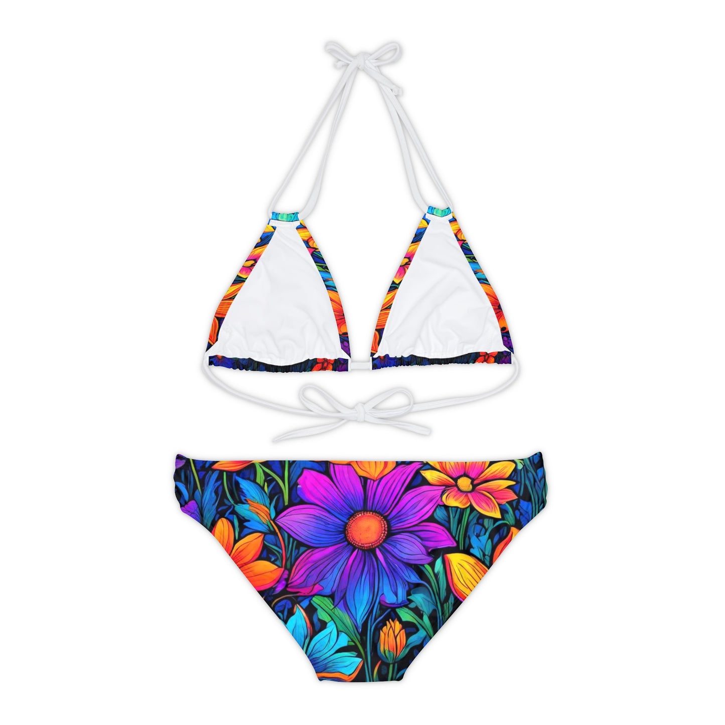 Psychodelia Flower Power  Strappy Bikini Set (AOP)