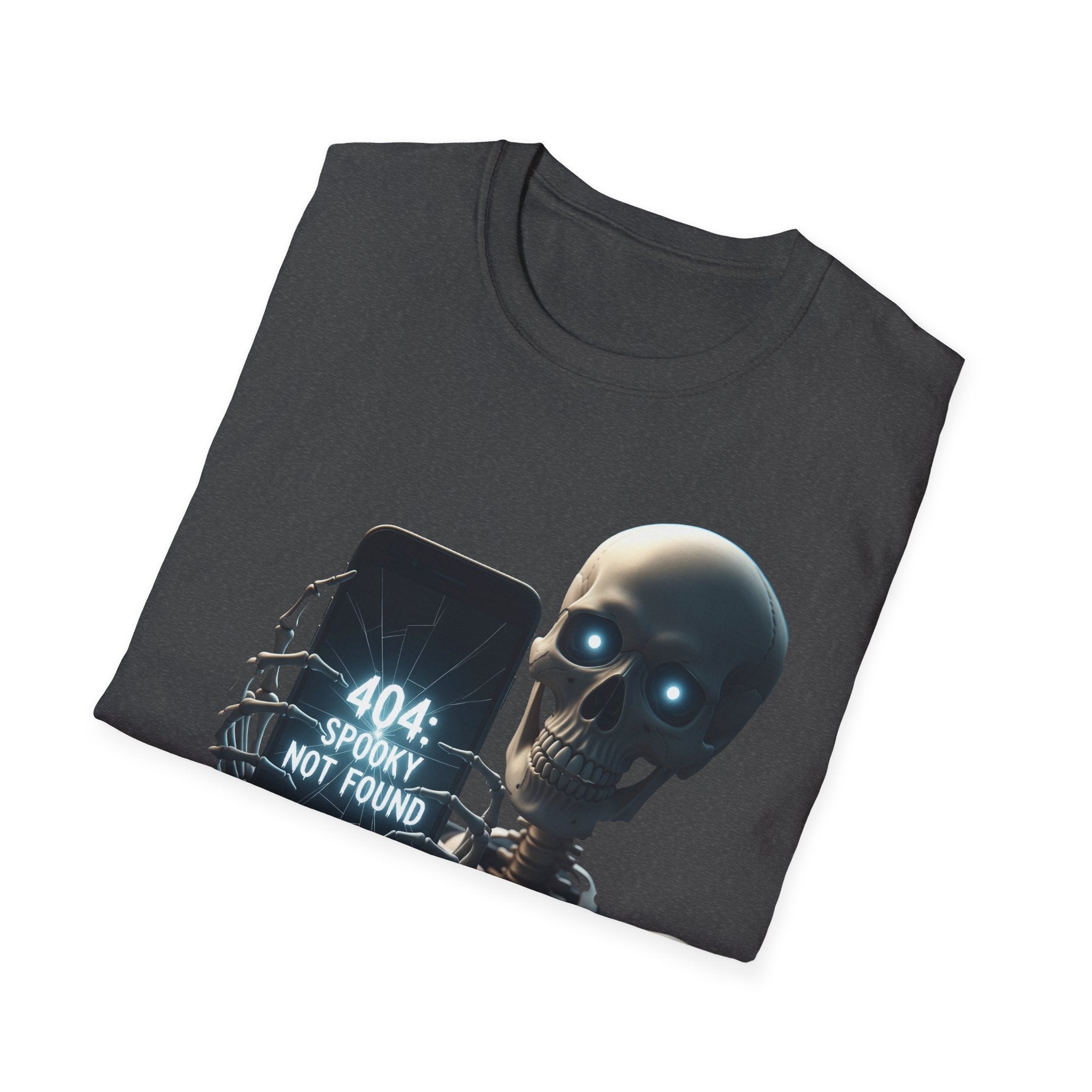 404 Spooky Not Found Skeleton T-Shirt, Halloween Tee, Unisex Graphic Shirt, Casual Wear, Fun Halloween Gift