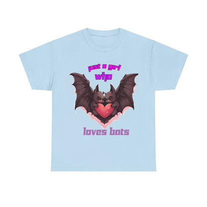 Just a Girl Who Loves Bats Unisex Heavy Cotton Tee